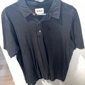Pact Black Polo Shirt Relaxed Fit
